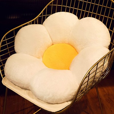 Hotiego 20" Flower Floor Pillow Flower Plush Seating Chair Cushion Cute Tie Dye Seating Oversized Throw Pillow Pad for Home Sofa Bed Decoration White-2 - BLF6L4CMO