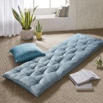 Intelligent Design Edelia Foldable Poly Chenille Light Weight Lounge Floor Pillow Cushion Tufted Seat for Meditation Game Playing Yoga Reading with Travel Wrap 74x27 Aqua - B4VN3BVQX