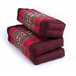 Kapok Dreams Foldable Meditation and Floor Cushion 100% Kapok Filling Red Elephants - BMTTZDJXW
