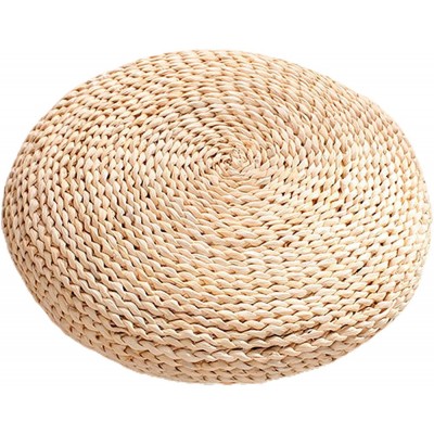 LINASHI Tatami Floor Pillow Sitting Cushion,Natural Straw Pouf Tatami Cushion,Round Padded Room Floor Straw Mat for Outdoor Seat for Meditation Zen One Color 15.75" x 15.75" x 2.36" - B5XEY3KJJ