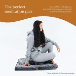 Mindful & Modern Velvet Zabuton Meditation Mat | Large Rectangular Yoga Floor Cushion Pillow for Kneeling or Sitting Support | Removable Washable Cover | Perfect Zafu or Bench Complement | Color Grey - BIVEE4STM