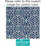 Pillow Perfect Outdoor Indoor New Damask Marine Floor Pillow 25 x 25 Blue - BZY1ILTMU
