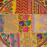 Rajasthani Handmade 32 Round Colorful Decorative Floor Pillow Cover Meditation Patchwork Patchwork Cushion Seating Accent Boho Chic Indian Handmade Cover ONLY32 Yellow - BEPOHT5SJ