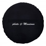 Round Cotton Floor Cushion Cover Vintage Embroidered Patchwork Black 32 Tuffet Indian Floor Pillow Cover - BZ4CHHCMH