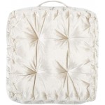 Safavieh Peony Glam 18-inch Off-White Velvet Square Floor Pillow - B30TFSC05