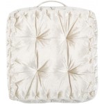 Safavieh Peony Glam 18-inch Off-White Velvet Square Floor Pillow - B30TFSC05