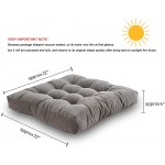 Sexysamba Square Floor Seat Pillows Cushions 22 x 22 Soft Thicken Yoga Meditation Cushion Pouf Tufted Corduroy Tatami Floor Pillow Reading Cushion Chair Pad Casual Seating for Adults & Kids Grey - BFRBEK8Z9