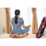 SHAREMILY Floor Cushion Cotton Linen Round Pillow Boho Tufted Seating Meditation Yoga Pad for Living Room Balcony Bay Window Bedroom Garden Party Decor Red Patchwork Round23 Inch - BSR44KPXN