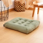 Yipto Large Floor Pillows Seating for Adults and Kids,Square Floor Cushions for Sitting Meditation Pillow Tatami Floor Cushion for Yoga Living Room Balcony Office Outdoor Green 20x20 Inch - BU7B6XKXX