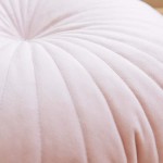 YunNasi Round Velvet Throw Pillow Pleated Pumpkin Pillow Chair Cushion Floor Pillow Decoration for Home Sofa Bed Bay Window Car 15x15x4 Inch Gray - B82RZ3W92