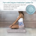 Zenjara Zabuton Yoga Meditation Mat Boho Rectangular Floor Cushion 100% Cotton Cover & Plush Eco-Friendly Recycled Removable Insert | Pair with Meditation Cushion Cloud Grey - BMK2WL9QV
