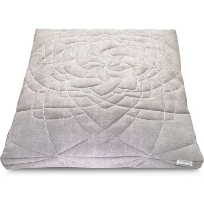 Zenjara Zabuton Yoga Meditation Mat Boho Rectangular Floor Cushion 100% Cotton Cover & Plush Eco-Friendly Recycled Removable Insert | Pair with Meditation Cushion Cloud Grey - BMK2WL9QV