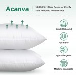 Acanva Square Premium Throw Pillow Inserts with Microfiber Filled Lumbar Support Decorative Stuffer for Sofa Bed Couch & Chairs 24x24 White - B47L96UAO