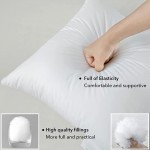 FavriQ 18 x 18 Throw Pillow Inserts with 100% Cotton Cover Square Cushions for Chair Bed Couch Car Down Alternative Pillow Form Sham Stuffer Decorative Pillow Insert White Sofa Pillow Set of 2 - BU72LCX51