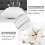 FavriQ 18 x 18 Throw Pillow Inserts with 100% Cotton Cover Square Cushions for Chair Bed Couch Car Down Alternative Pillow Form Sham Stuffer Decorative Pillow Insert White Sofa Pillow Set of 2 - BU72LCX51