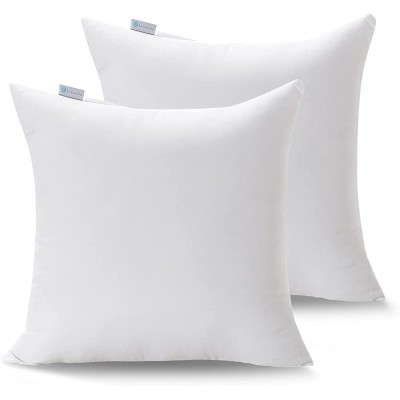 Acanva Decorative Throw Pillow Inserts for Sofa Bed Couch and Chair 28" L x 28" W White 2 Pack - BYY87PWEW