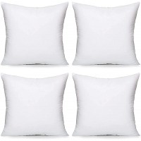 Acanva Throw Pillow Inserts Euro Sham Form Stuffer with Premium Polyester Micro Fiber Decorative for Bed Couch and Sofa White 4 Count 2222"-4P - B8SEWDKPE