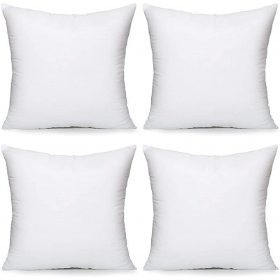 Acanva Throw Pillow Inserts Euro Sham Form Stuffer with Premium Polyester Micro Fiber Decorative for Bed Couch and Sofa White 4 Count 20 in-4 P - BPQUSYSTW
