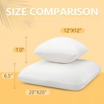 AM AEROMAX Memory Foam Throw Pillow Insert 12 x 12 Inches Bed and Couch Pillows Indoor Decorative Pillows - BK8K2ZPIE