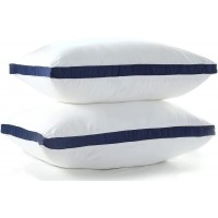 Bedding Gusseted Pillow 2-Pack Premium Quality Bed Pillows Pillow Inner Stuffer -Luxury Plush Gel Pillow Fluffy Comfort for Cool & Restful Sleeping for Back and Side Sleepers Navy King - BI1EI1DTW