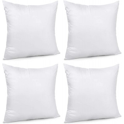 CABAX Premium Square Sham Stuffer Hypo-Allergenic Poly Pillow Form Insert White 18" L x 18" W 4 Pack-1 - BZ9OKT5NV