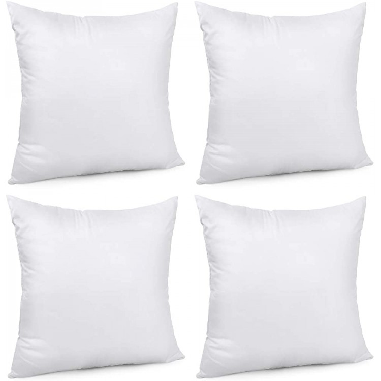 CABAX Premium Square Sham Stuffer Hypo-Allergenic Poly Pillow Form Insert White 18 L x 18 W 4 Pack-1 - BZ9OKT5NV