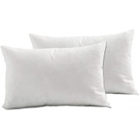 CHHKON Feather Down Throw Pillow Inserts Set of 2 White Decorative Throw Pillow Couch Sham Cushion Stuffer 12"x20" - BXIG2V7LZ