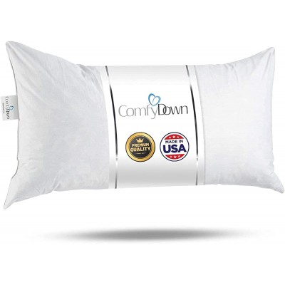 ComfyDown 95% Feather 5% Down 16 X 20 Rectangle Decorative Pillow Insert Sham Stuffer Made in USA - BBE65P5G3