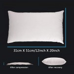 Edow Luxury Throw Pillow Insert Soft Fluffy Down Alternative Polyester Square Form Decorative Pillow Insert,Sham Stuffer,Cotton Cover for Sofa Couch,Bed and Car. White 12x20 - BTP9O11BW
