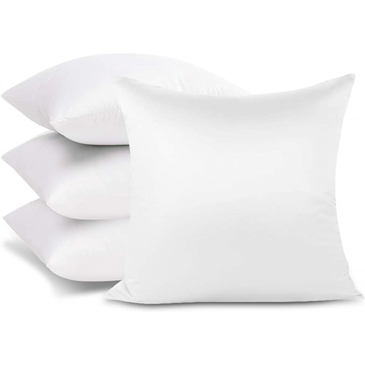 GreenSky Throw Pillow Cushion Insert 4 Pack Premium Down Alternative Microfiber Filled Pillow Sham Inner Cushion for Sofa Couch Chair 18 x 18 inches - BJZEAVKKT