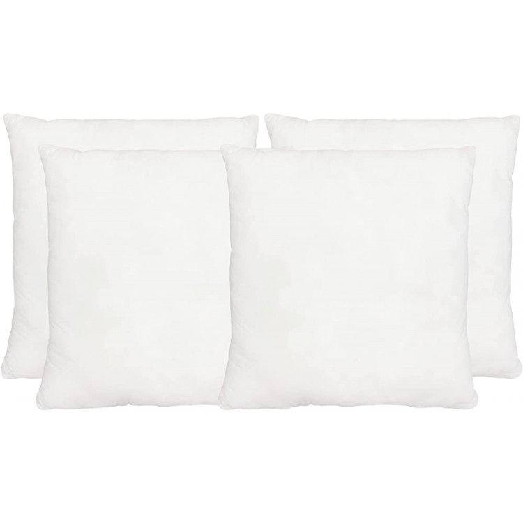 Hausattire Throw Pillow Insert 18x18 inches Set of 4 Premium Sham Stuffer White Pillow Inserts for Couch and Bed - B80271CDU