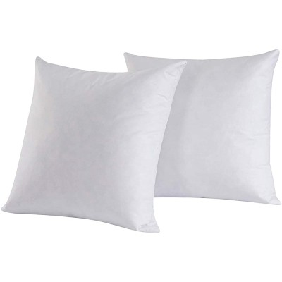 HOMESJUN Set of 2 Feather and Down Pillow Insert 12x12 Square Decorative Throw Pillow Insert 100% Cotton White - BKA99OPY7
