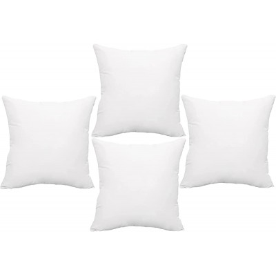 KNOTTING HOME Pillow Inserts Pack of 4 18'' x 18'' Hypoallergenic Square Pillow Filler | Decorative Pillow Inserts Hollow Fiber Pillow Sham Stuffer 45 x 45 cm White - BDF1VVVGQ