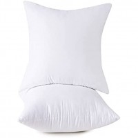 Set of 2 100% Cotton Down Alternative Decorative Throw Pillow Insert Square 18x18 Inch - BVDC85QL8