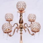 30 75CM Glass Crystals Candel Holder Tall,5 Arms Gold Crystals Candelabra Home Holiday Decorative Centerpiece for Wedding Home Event Christmas Party Decoration - BO8IM4BH7