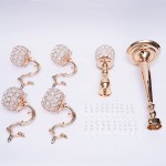 30 75CM Glass Crystals Candel Holder Tall,5 Arms Gold Crystals Candelabra Home Holiday Decorative Centerpiece for Wedding Home Event Christmas Party Decoration - BO8IM4BH7