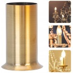 Chandelier Candle Socket Covers Sleeves: 10pcs Iron Tall Candle Cover Drip Candelabra Base Lighting Fixture Socket Lamp Holder Parts - BYJECCS49