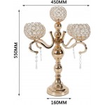 Crystal Candle Holders 5 Arms Candelabra Wedding Table Centerpiece Candelabra for Elegant Wedding Dinner Party Gold1 - BVDFJO69M