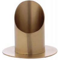 Cylinder-Shaped Candle Holder in satinised Gold-Plated Brass 6 cm - BNYFRFG8O