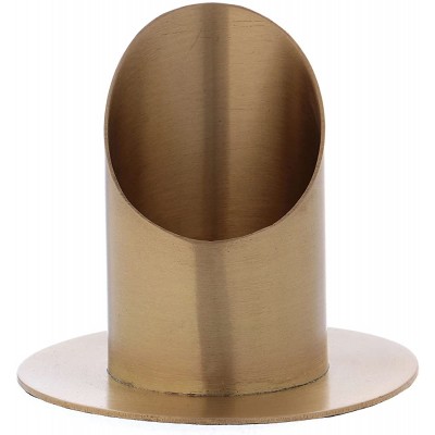 Cylinder-Shaped Candle Holder in satinised Gold-Plated Brass 6 cm - BNYFRFG8O