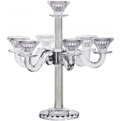 D Judaica Crystal Candelabra with Stones Candle Stick Holder 7 Arms - BWZXLTGXE