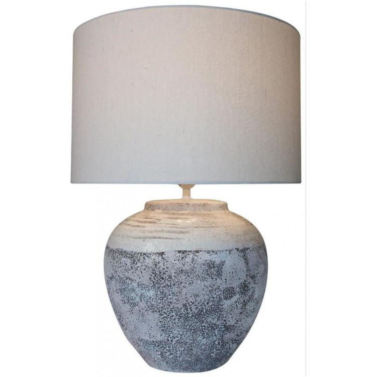 DKD Home Decor Canvas Table Lamp Grey 42 x 42 x 60 cm - BV4F4XUWQ