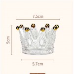 JSJJQAZ Glass Candle Holder Gold Inlaid Wind Crown Glass Storage Rack Beauty Egg Holder Jewelry Ring Holder Candle Holder Ornaments Color : Clear Size : 5CM - B3E2GULWG