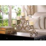 Koehler Home Decorative Antiqued Scrolling Iron Romantic Rustic Mantel Tabletop Candleabra 5 Candle Stand - BIT6L3GIB