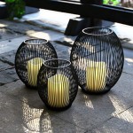 SHIERER Candle Candelabra 3pcs Hot Black Metal Hollow Like A Bird Cage Lantern Candle Holder Without LED Lights Romantic Home Hotel Decoration Ornaments Color : 3pcs - BWO0YCVVW