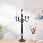 Vincidern Black 5 Candle Candelabra Modern Elegant Taper Candle Holder Wedding Dinner Party Halloween Formal Event Centerpiece Classic Finish29 Inches Tall - B3PGH7K15