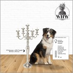 WHW Whole House Worlds Hamptons Five Taper Candle Silver Candelabra Hand Crafted of Silver Aluminum Nickel 2.5 Feet High 30.75 Inches - BZR8YWBRJ