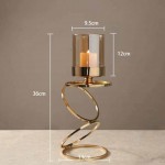 WYBFZTT-188 Metal Candle Holder Geometric Glass Candle Holder Wind Lamp Windproof Candle Holder Home Decoration Ornaments Color : Gold Size : Small - BET9TBP98