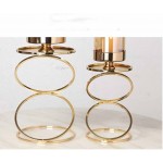 WYBFZTT-188 Metal Candle Holder Geometric Glass Candle Holder Wind Lamp Windproof Candle Holder Home Decoration Ornaments Color : Gold Size : Small - BET9TBP98