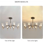8-Heads Black Farmhouse Chandeliers Industrial Iron Chandeliers Lighting Round Classic Candle Ceiling Pendant Light Fixture for Foyer Living Room Kitchen Island Dining Room Bedroom - BAVT19YZ4